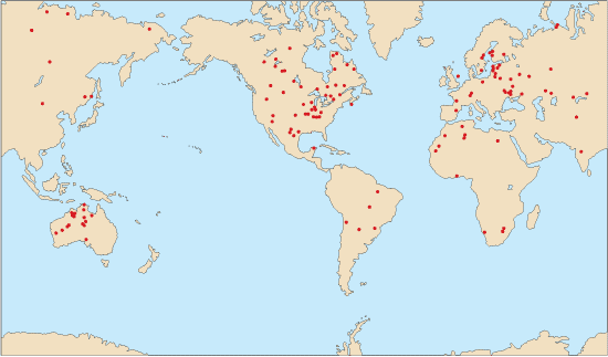 craters on continents