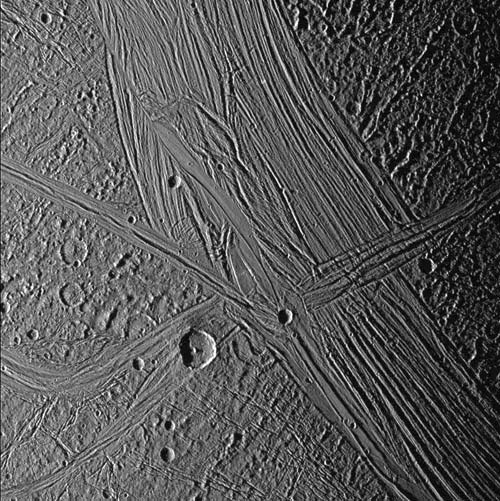 Complex geologic relations in the grooved terrain