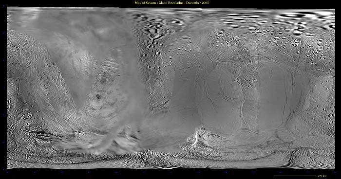 Shaded relief map of Enceladus