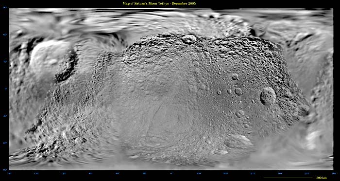 Shaded relief map of Tethys